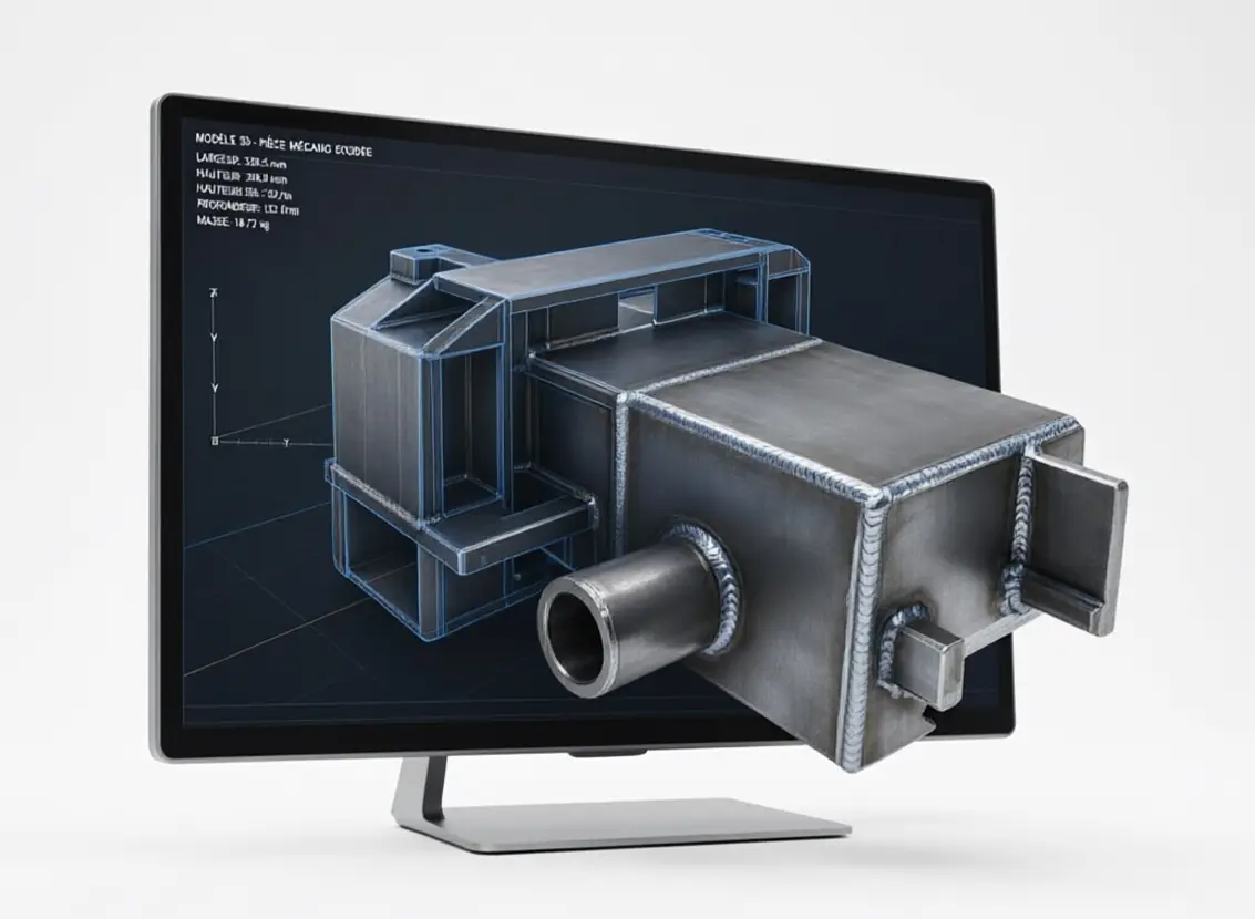 Bureau d’étude en ingénierie et conception métallique utilisant des logiciels CAO/DAO pour la modélisation 2D et 3D.
